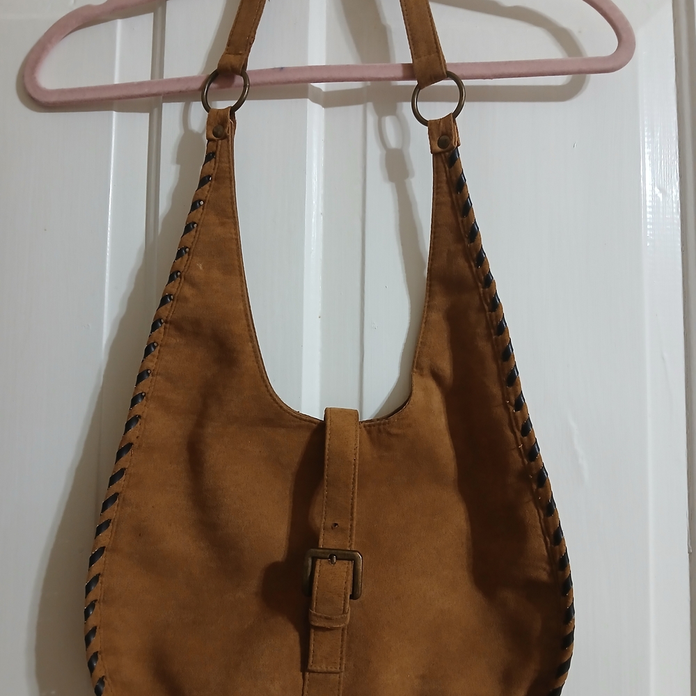 Source Unknown Brown Shoulder Bag with Black Trim
